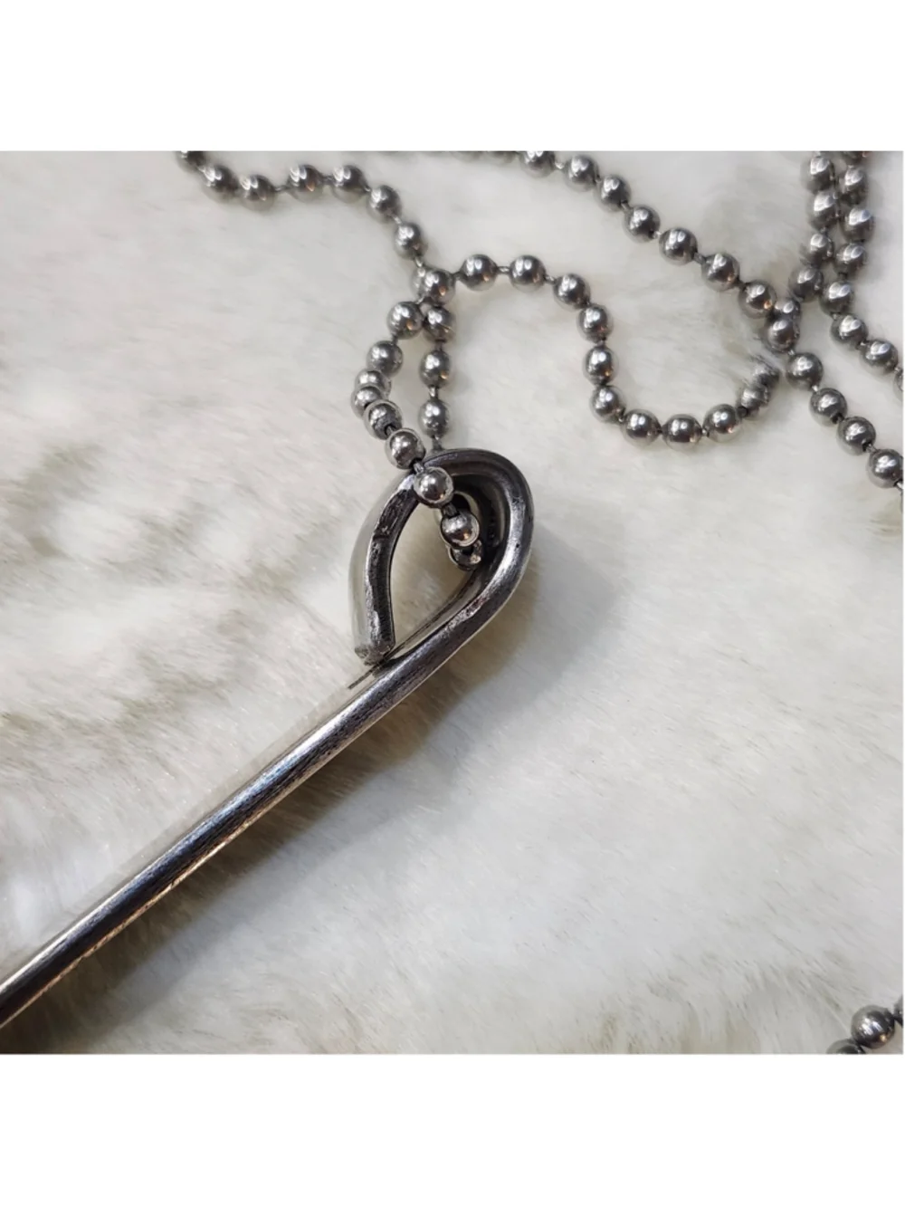Rose silverwear long Pendant Necklace